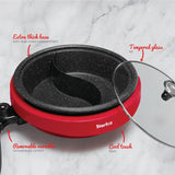 THE ROCK by Starfrit Dual-Sided 3.2-Qt. Electric Hot Pot, Red