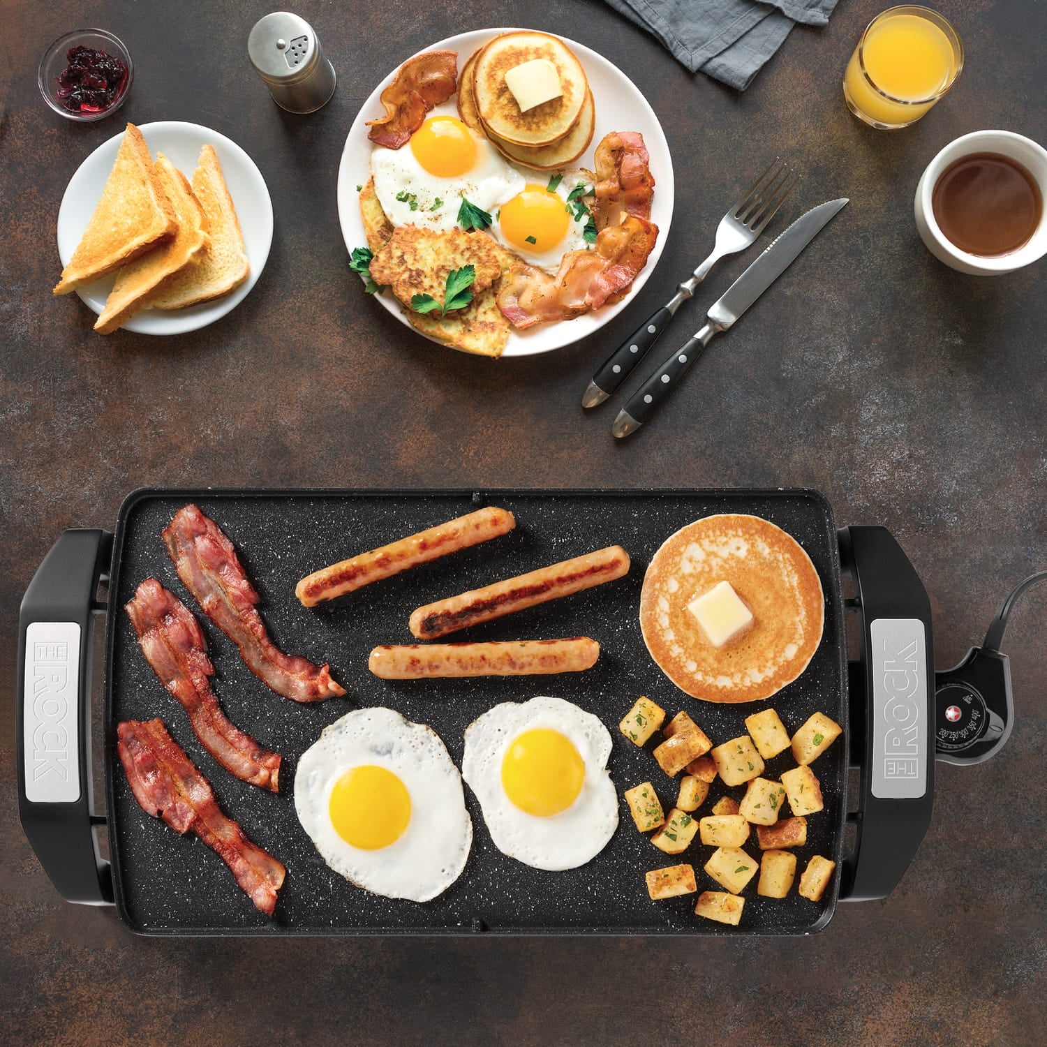 THE ROCK by Starfrit 16.5 In. x 9.75 In. Electric Reversible Grill/Griddle
