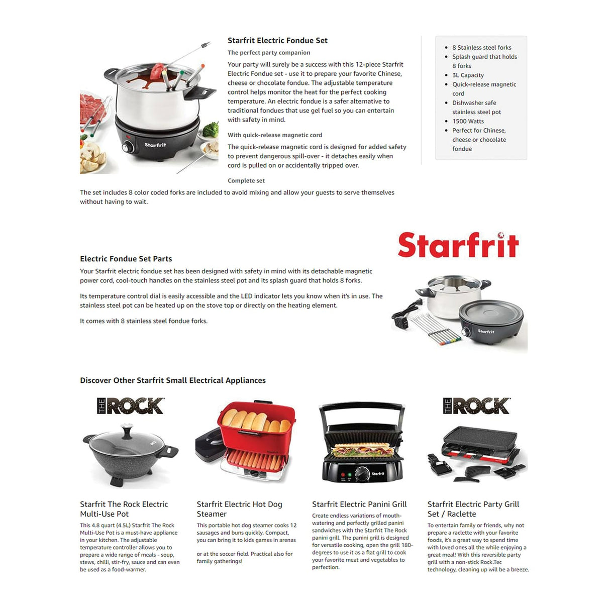 Starfrit 3.2-Quart Electric Fondue Set