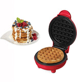 Starfrit 4-In. Electric Mini Waffle Maker, Red