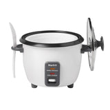 Starfrit 3-Cups Uncooked/6-Cups Cooked 300-Watt Electric Rice Cooker with Ceramic Coating, White