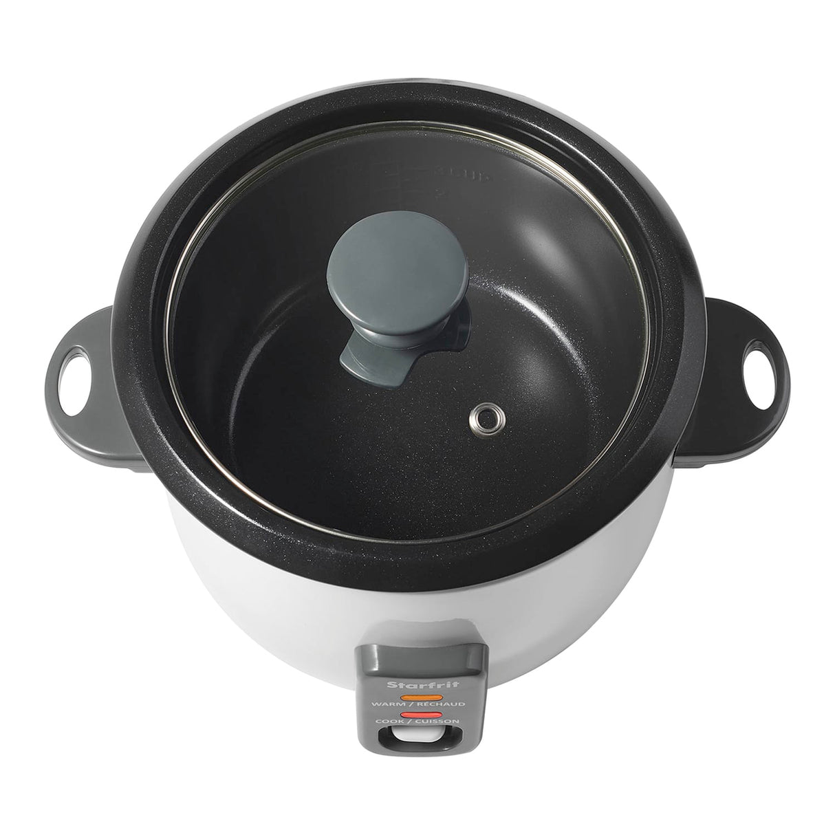 Starfrit 3-Cups Uncooked/6-Cups Cooked 300-Watt Electric Rice Cooker with Ceramic Coating, White