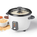 Starfrit 3-Cups Uncooked/6-Cups Cooked 300-Watt Electric Rice Cooker with Ceramic Coating, White