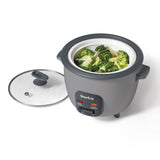 Starfrit 10-Cup 400-Watt Electric Rice Cooker with Non-Stick, PFAS-Free Ceramic Pot, Gray
