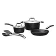 THE ROCK by Starfrit 7-Piece Cookware Set w/Bakelite Handles, Black