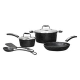 THE ROCK by Starfrit 7-Piece Cookware Set w/Bakelite Handles, Black