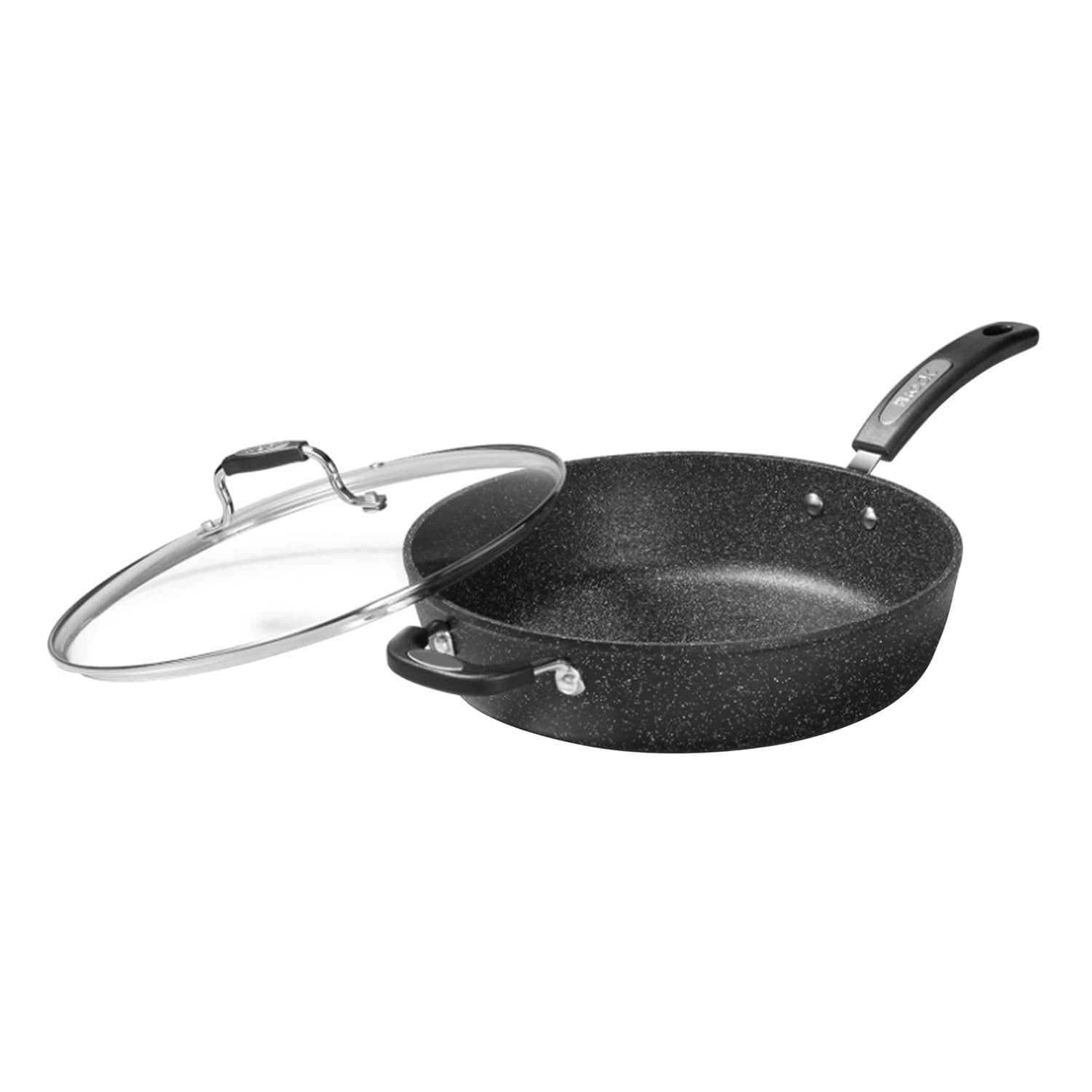 THE ROCK by Starfrit 12-In. Deep Fry Pan with Lid and Bakelite Handle