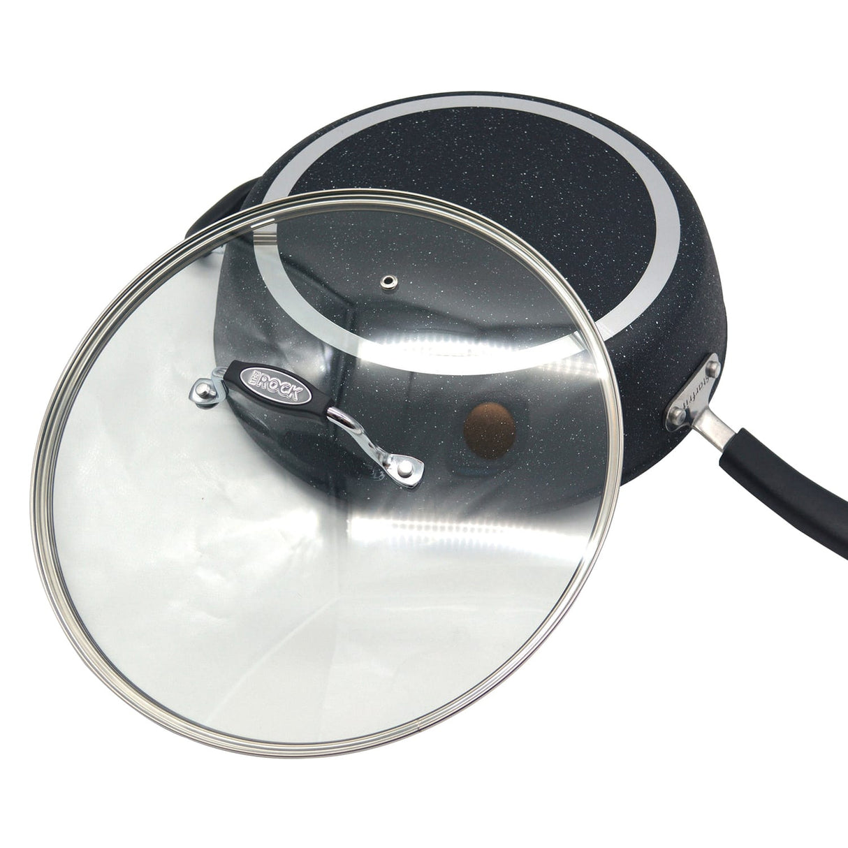 THE ROCK by Starfrit 12-In. Deep Fry Pan with Lid and Bakelite Handle