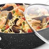 THE ROCK by Starfrit 12-In. Deep Fry Pan with Lid and Bakelite Handle