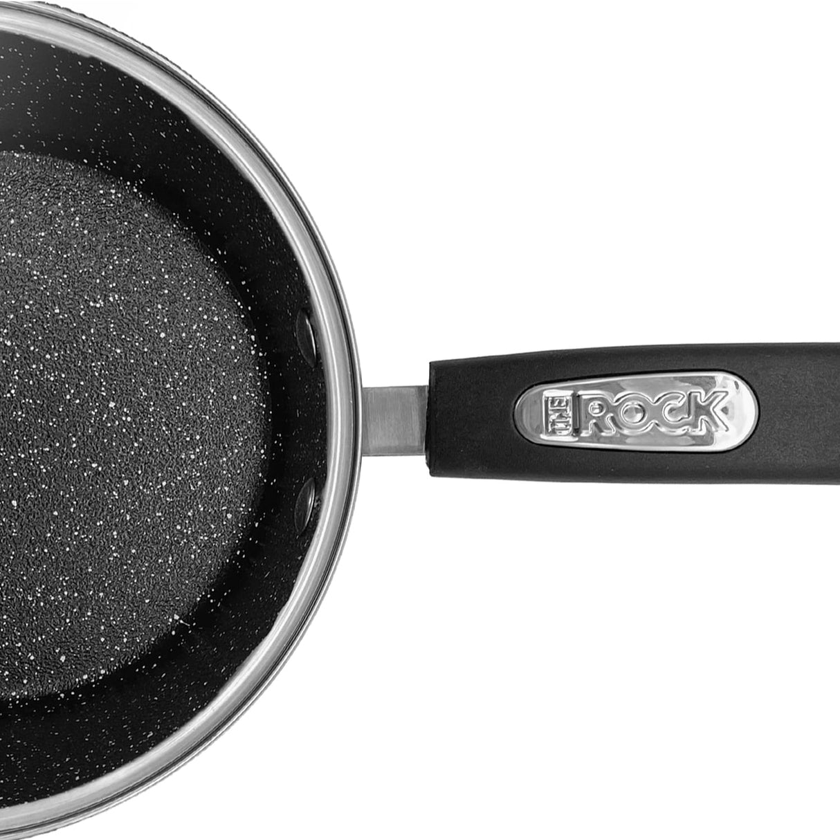 THE ROCK by Starfrit Terra Black Marble Non-Stick Saucepan with Bakelite Handle, 2 Qt.
