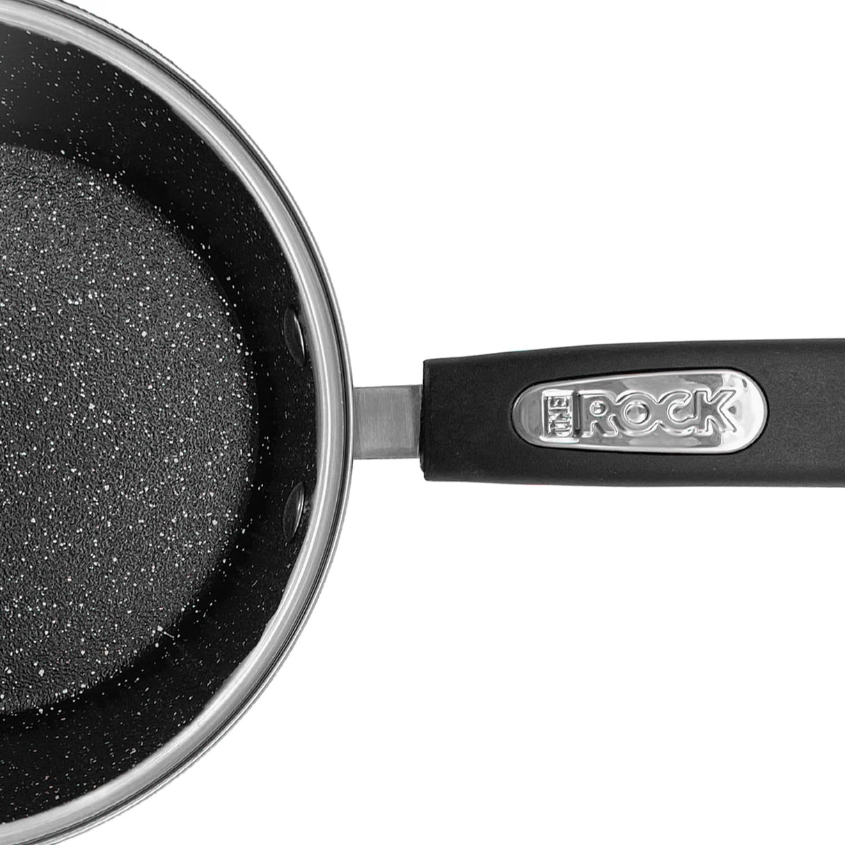 THE ROCK by Starfrit Terra Black Marble Non-Stick Saucepan with Bakelite Handle, 3 Qt.