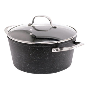THE ROCK by Starfrit 6-Quart Stockpot/Casserole with Glass Lid & Stainless Steel Handles