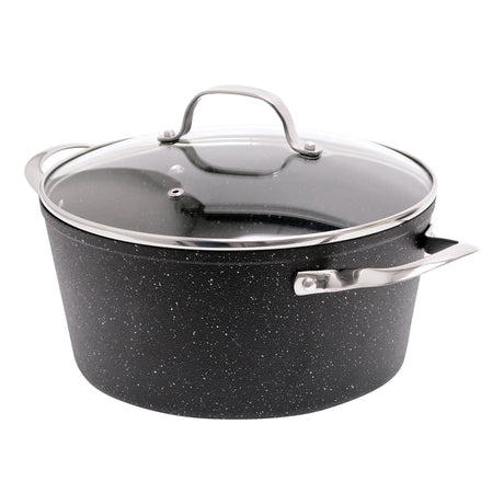 THE ROCK by Starfrit 6-Quart Stockpot/Casserole with Glass Lid & Stainless Steel Handles
