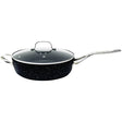 THE ROCK by Starfrit 11", 4.7-Quart Deep Sauté Pan with Glass Lid & Stainless Steel Handles