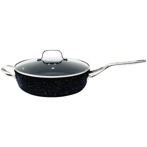 THE ROCK by Starfrit 11", 4.7-Quart Deep Sauté Pan with Glass Lid & Stainless Steel Handles