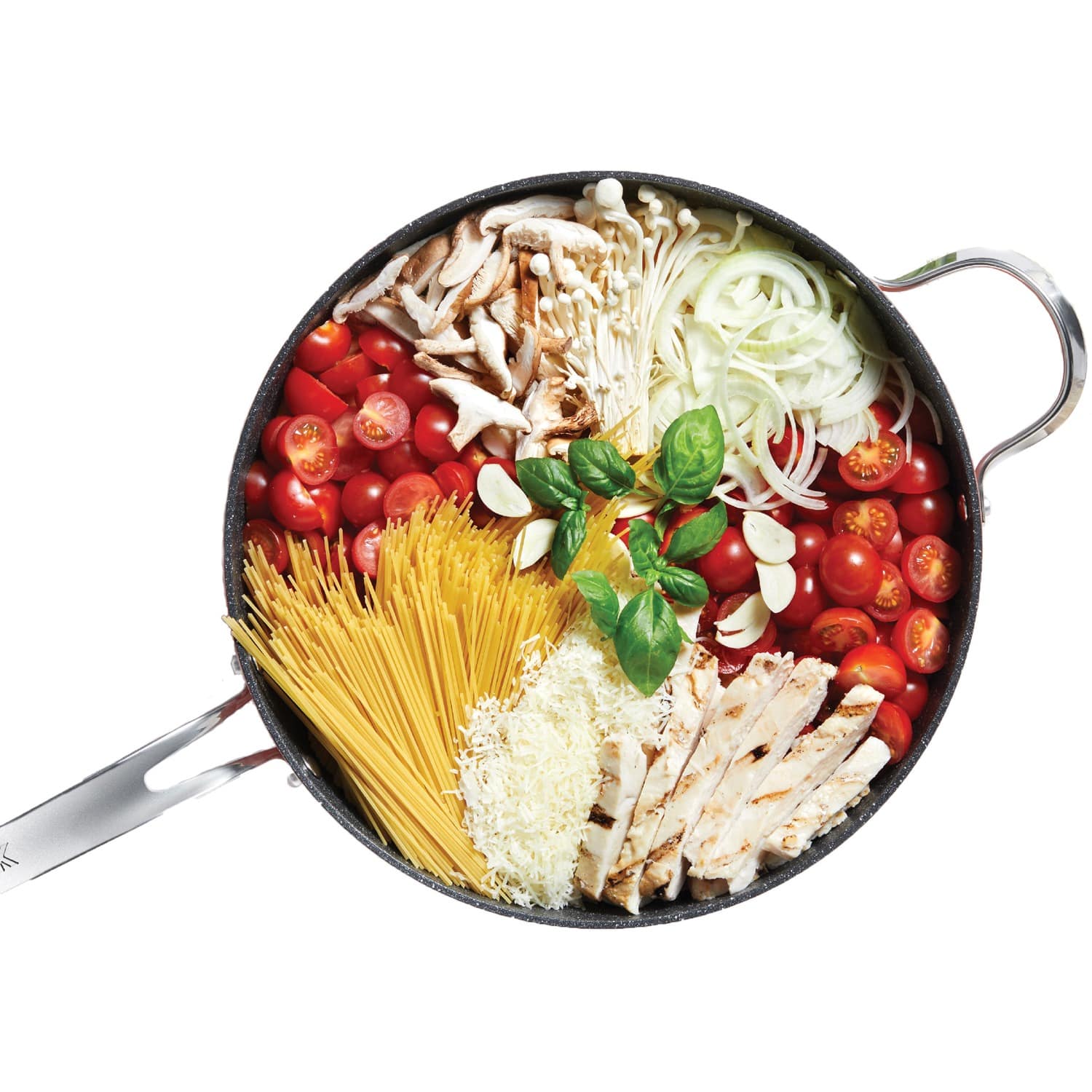 THE ROCK by Starfrit 11", 4.7-Quart Deep Sauté Pan with Glass Lid & Stainless Steel Handles