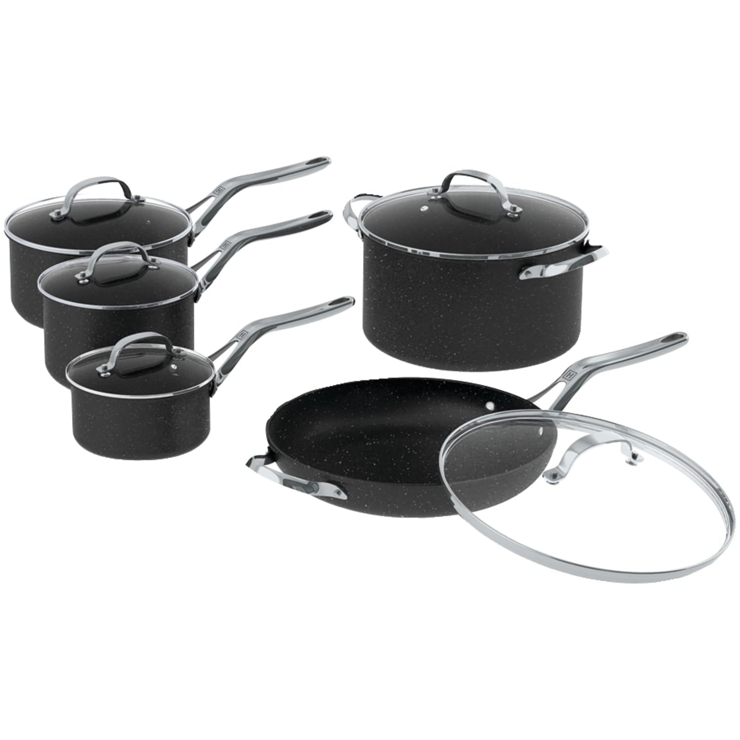 THE ROCK by Starfrit 10-Piece Cookware Set with Stainless Steel Handles
