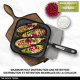 The Rock by Starfrit 10-In. Terra Collection Nonstick Grill Pan with Bakelite Handle