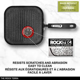 The Rock by Starfrit 10-In. Terra Collection Nonstick Grill Pan with Bakelite Handle
