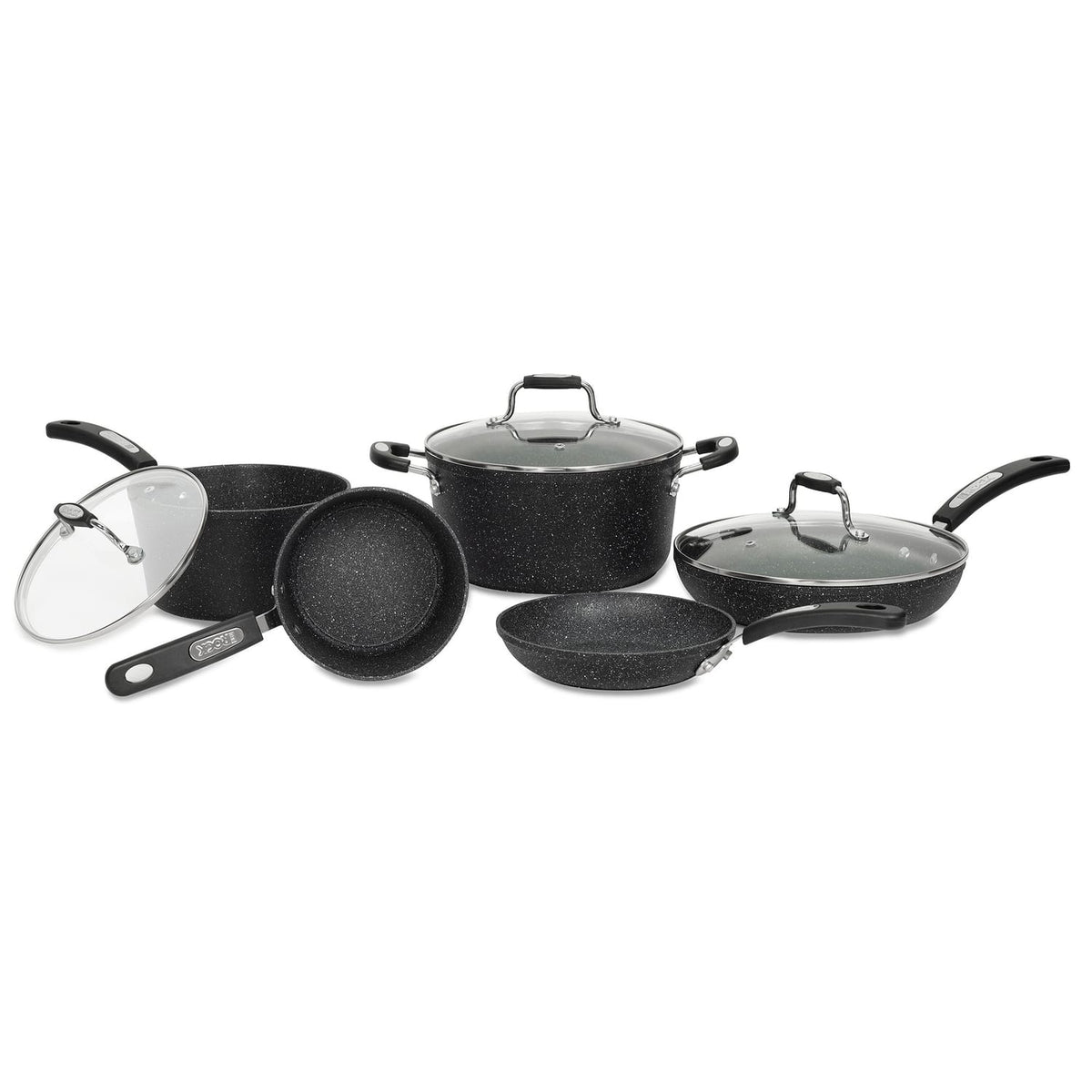 The Rock by Starfrit 8-Piece Terra Collection Nonstick Cookware Set with Bakelite Handles