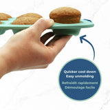 Starfrit 12-Cup Silicone Muffin Pan with Integrated Metal Frame, Sage Green
