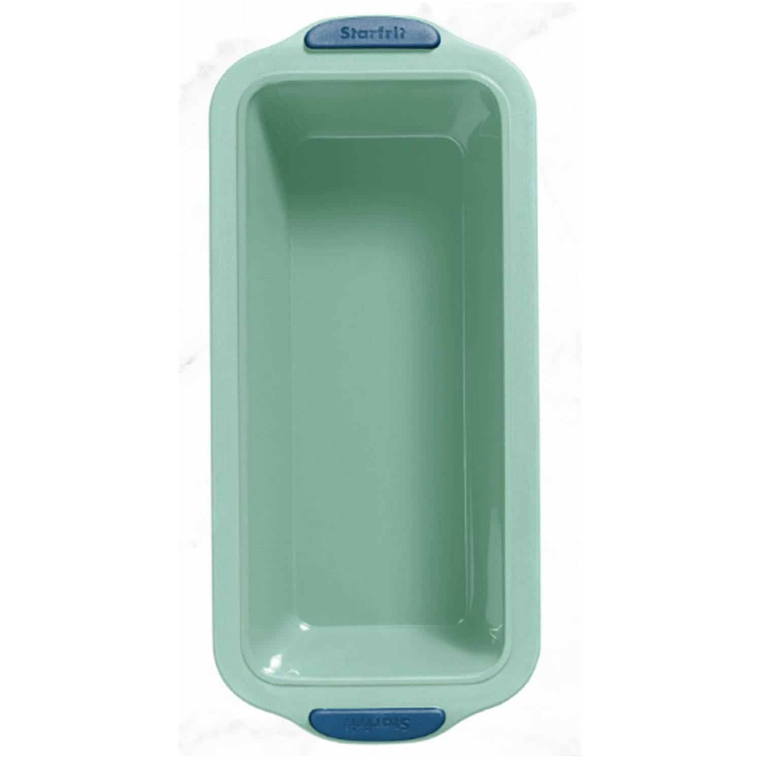 Starfrit 9.5-In. x 4-In. Silicone Loaf Pan with Integrated Metal Frame, Sage Green