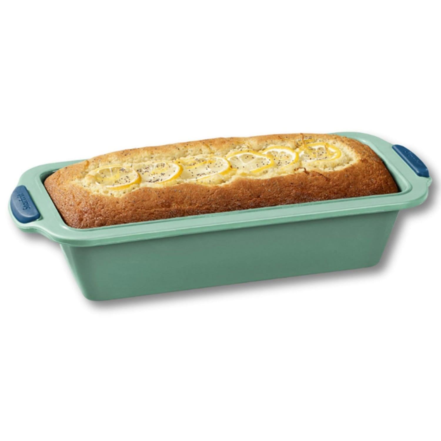 Starfrit 9.5-In. x 4-In. Silicone Loaf Pan with Integrated Metal Frame, Sage Green
