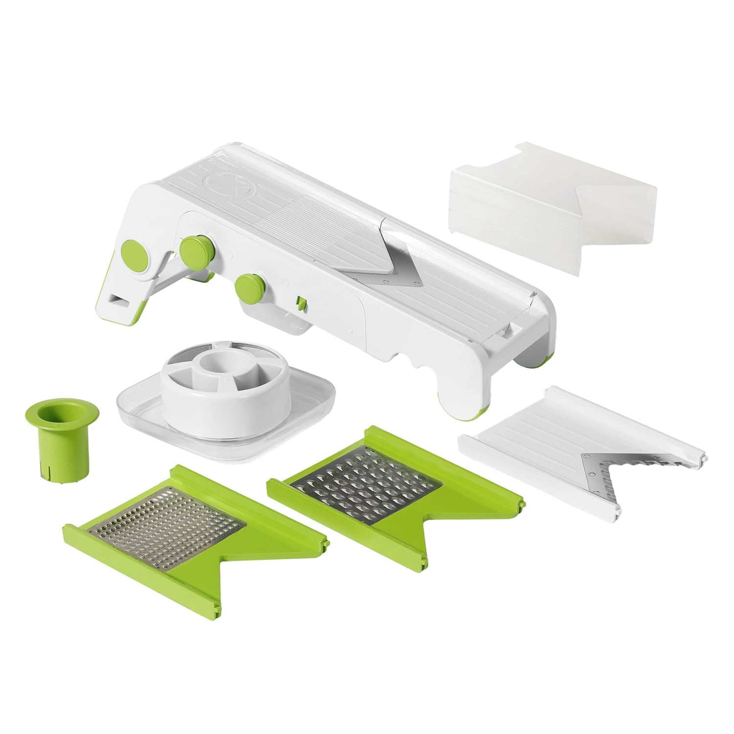 Starfrit Cubing Pro Mandoline Slicer with Storage Box, White with Green