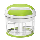 Starfrit Pull Chopper with Lid, Green/White