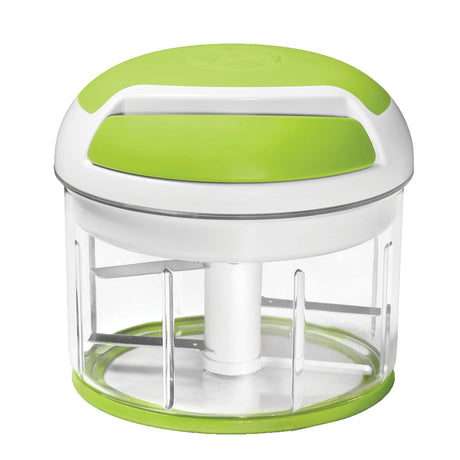 Starfrit Pull Chopper with Lid, Green/White