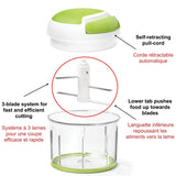 Starfrit Pull Chopper with Lid, Green/White