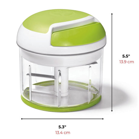 Starfrit Pull Chopper with Lid, Green/White