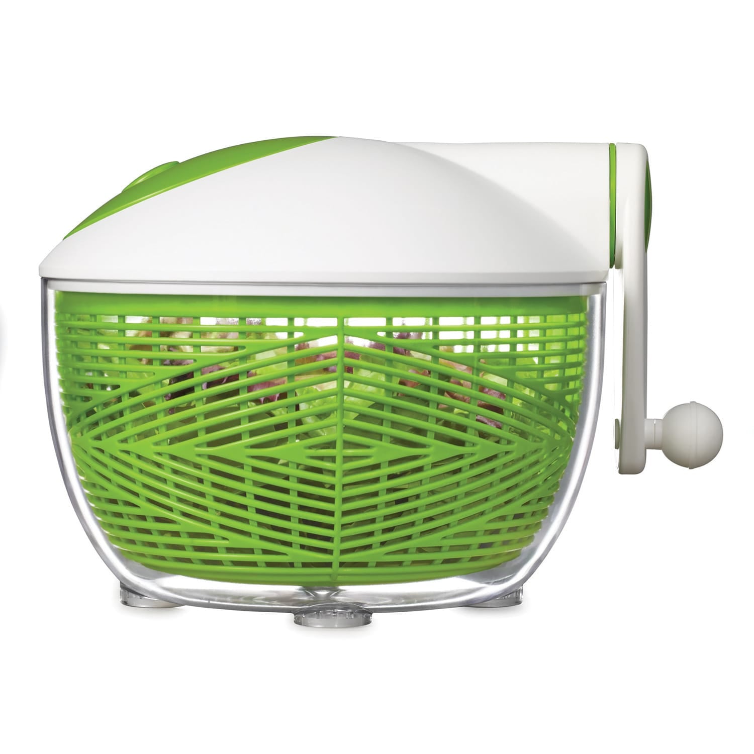 Starfrit 5-Qt. Salad Spinner, Green and White