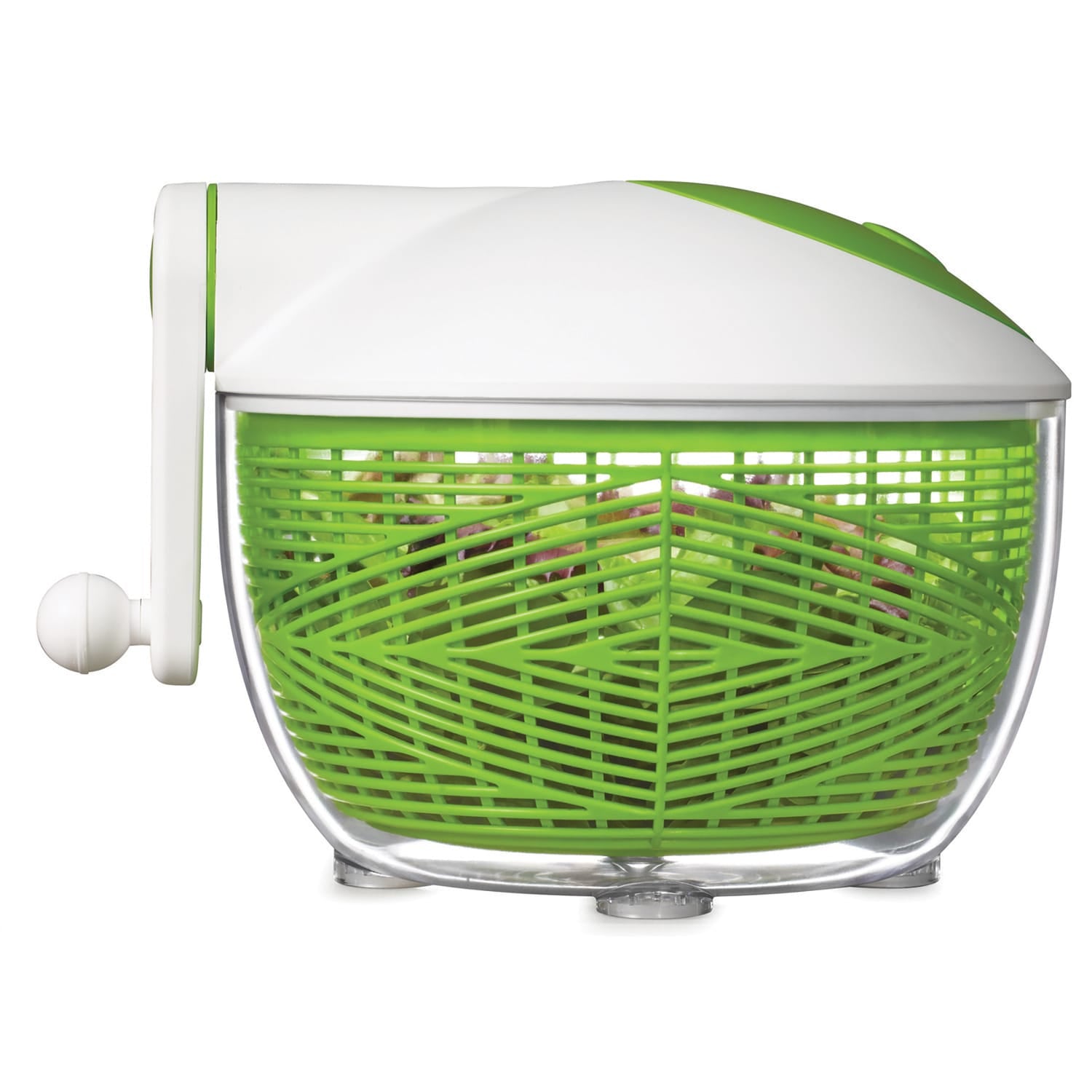 Starfrit 5-Qt. Salad Spinner, Green and White