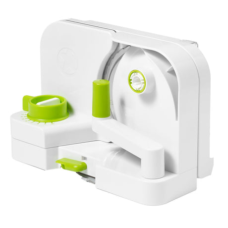 Starfrit Deli Slicer with 6.5-In. Stainless Steel Blade, White with Green