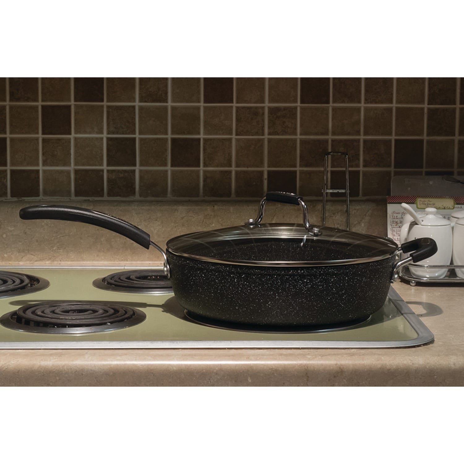 THE ROCK by Starfrit 11" Deep-Fry Pan with Lid & Bakelite Handles