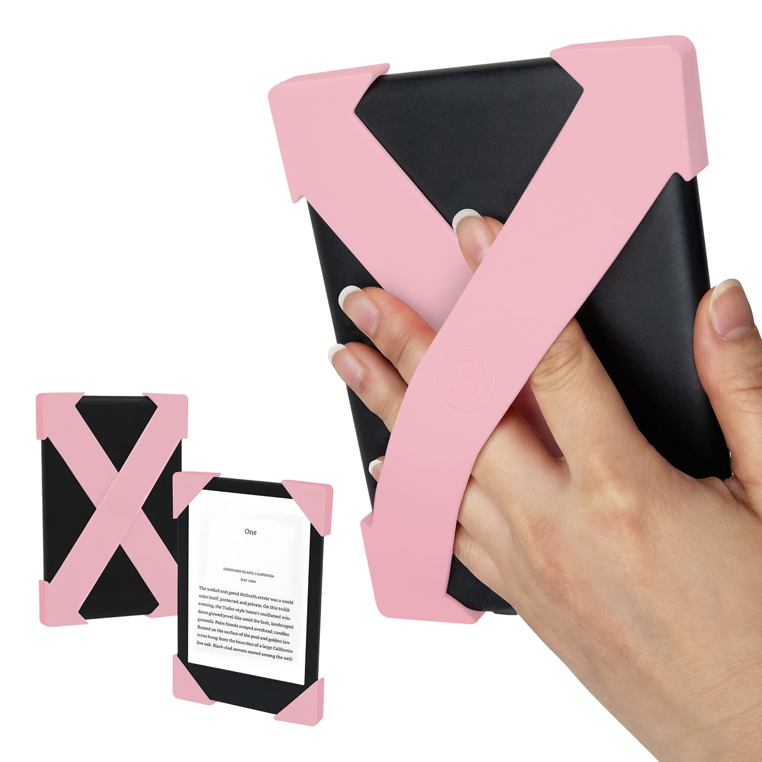 Strapsicle E-Reader Cross Straps for Select Kindle and Kobo Devices, Large, Blush