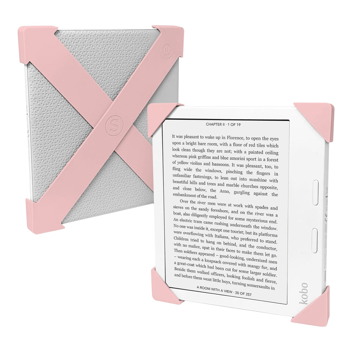 Strapsicle Premium E-Reader Cross Straps for Kobo Libra Color and Libra 2, Blush