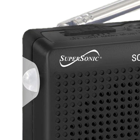 Supersonic 9-Band Rechargeable Radio with Bluetooth and USB/microSD Card Input, SC-1080BT, Black