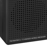 Supersonic 9-Band Rechargeable Radio with Bluetooth and USB/microSD Card Input, SC-1080BT, Black