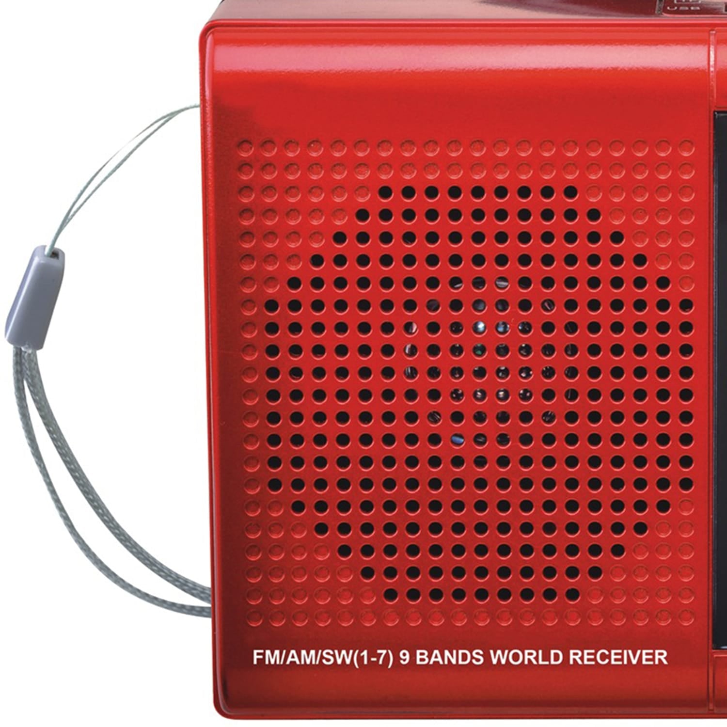 Supersonic 9-Band Rechargeable Radio with Bluetooth and USB/microSD Card Input, SC-1080BT, Red