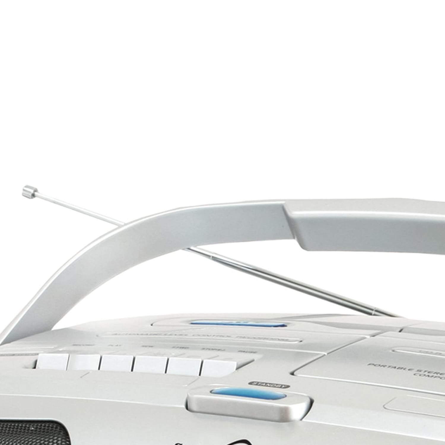 Supersonic Bluetooth CD/Cassette/Radio Portable Audio System, White, SC-729BT