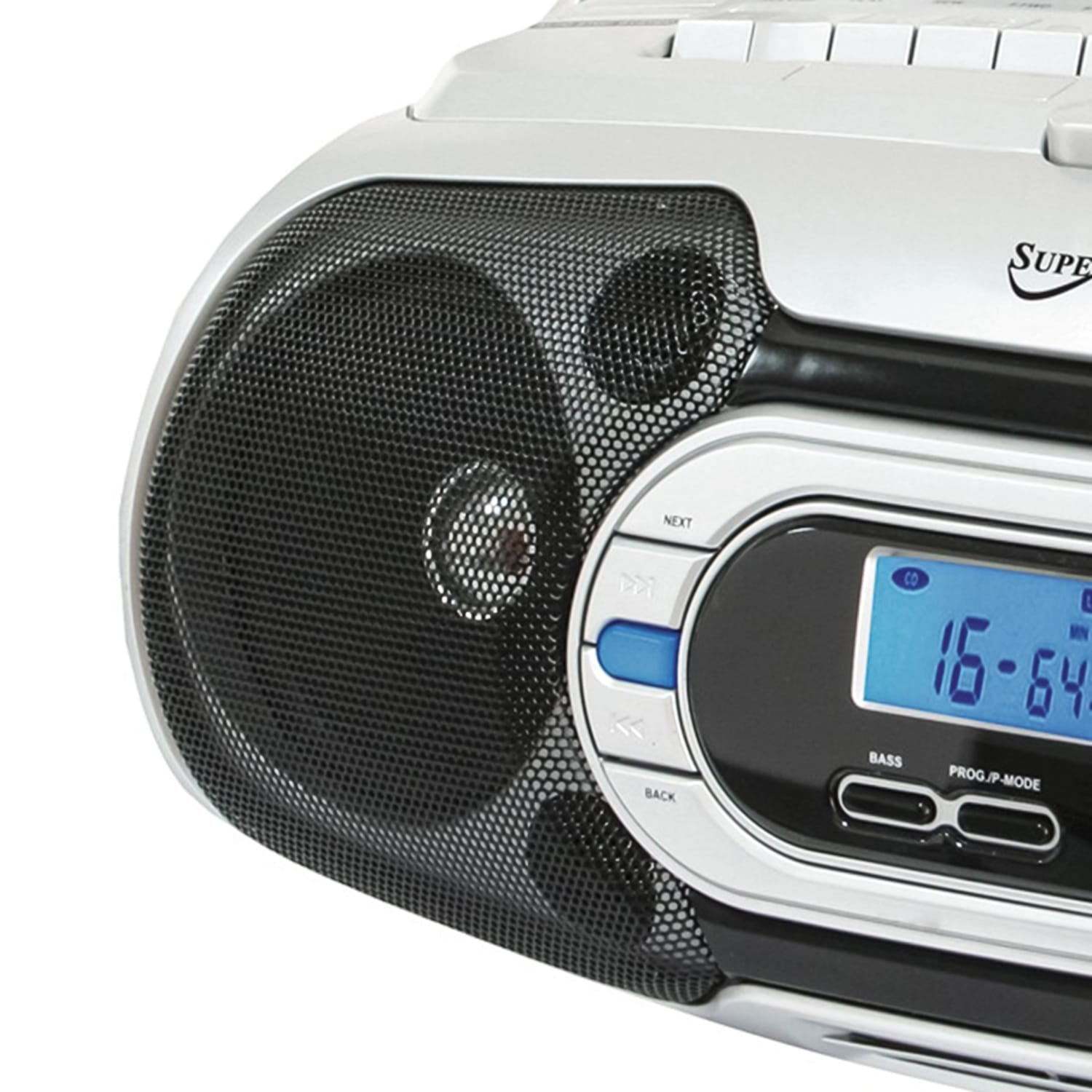 Supersonic Bluetooth CD/Cassette/Radio Portable Audio System, White, SC-729BT