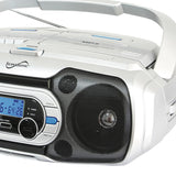 Supersonic Bluetooth CD/Cassette/Radio Portable Audio System, White, SC-729BT