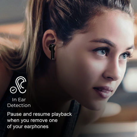 IQ Sound TWS Bluetooth In-Ear Earphones with Mics and LED-Power-Display Charging Case, ENC, up to 28 Hours Play Time, IPX4 Splash-Resistant, IQ-243TWS