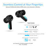 IQ Sound iQ Edge Pro TWS Bluetooth In-Ear Earbuds with Mic and Smart Display Charging Case, ANC and ENC, up to 20 Hours Play Time, IQ-341ANC, Black