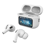 IQ Sound iQ Edge Pro TWS Bluetooth In-Ear Earbuds with Mic and Smart Display Charging Case, ANC and ENC, up to 20 Hours Play Time, IQ-341ANC, White