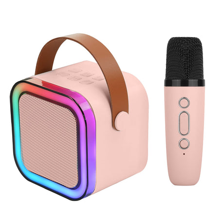 IQ Sound 5-Watt Portable Bluetooth Rechargeable Mini Karaoke Speaker with Wireless Mic, Lights, and Carry Strap, IQ-708K
