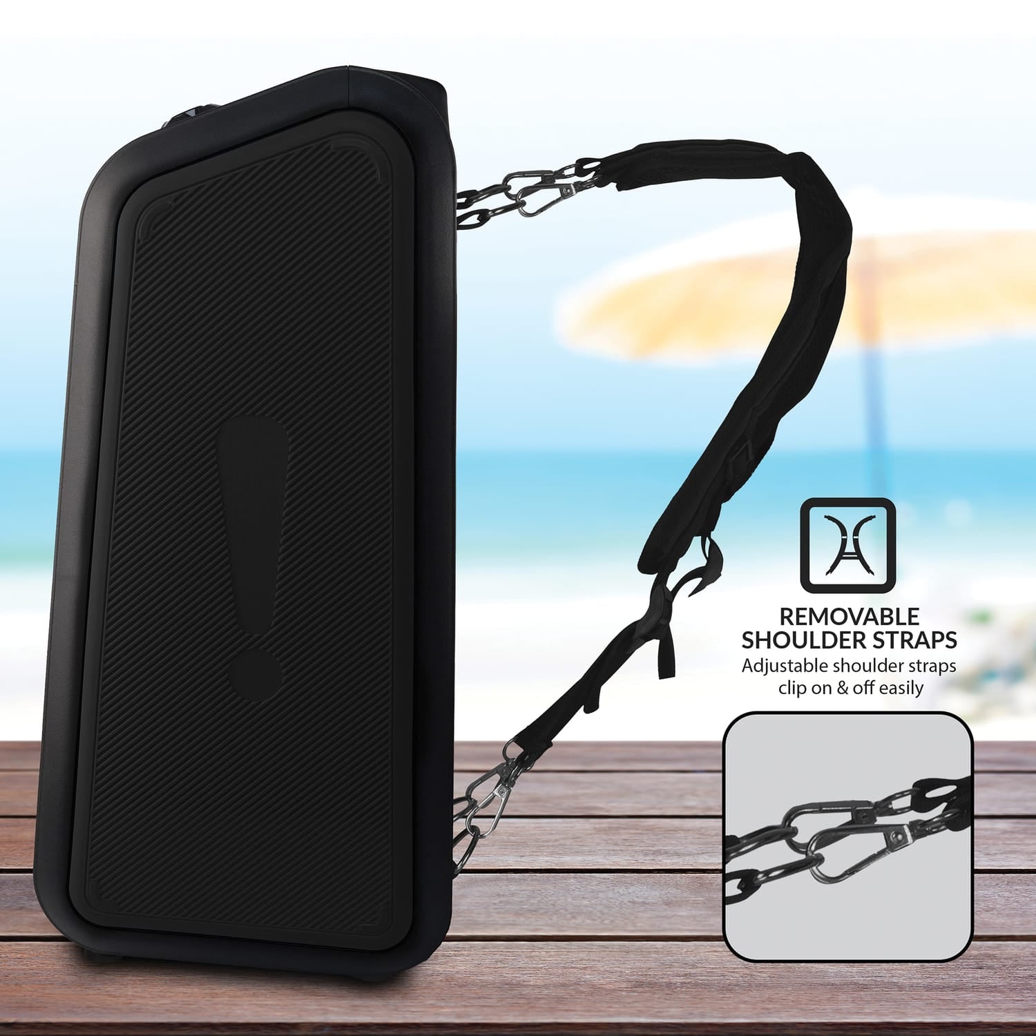 IQ Sound Sound Traveler 20-Watt-Continuous-Power Portable Backpack Speaker with Wired Microphone and Remote