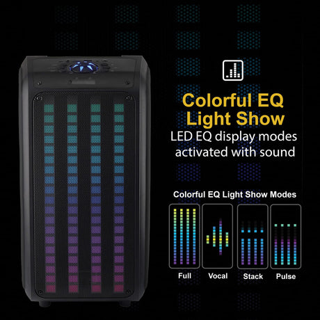 IQ Sound Sound Traveler 20-Watt-Continuous-Power Portable Backpack Speaker with Wired Microphone and Remote
